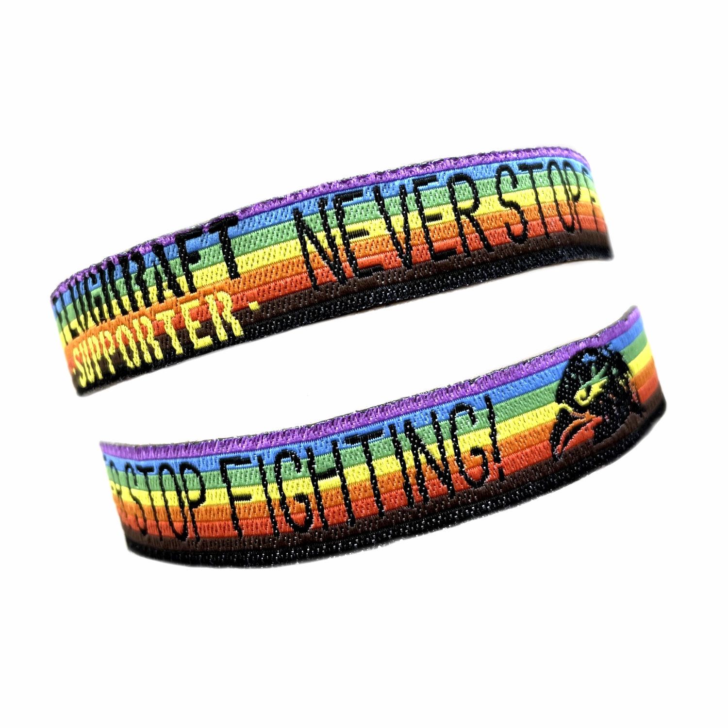 Flugkraft Stoffarmband Supporter Rainbow