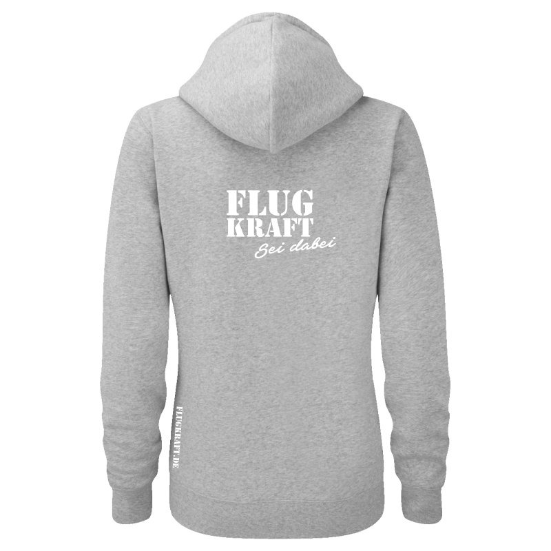 Damen Hoodie - Helden Button grau XL