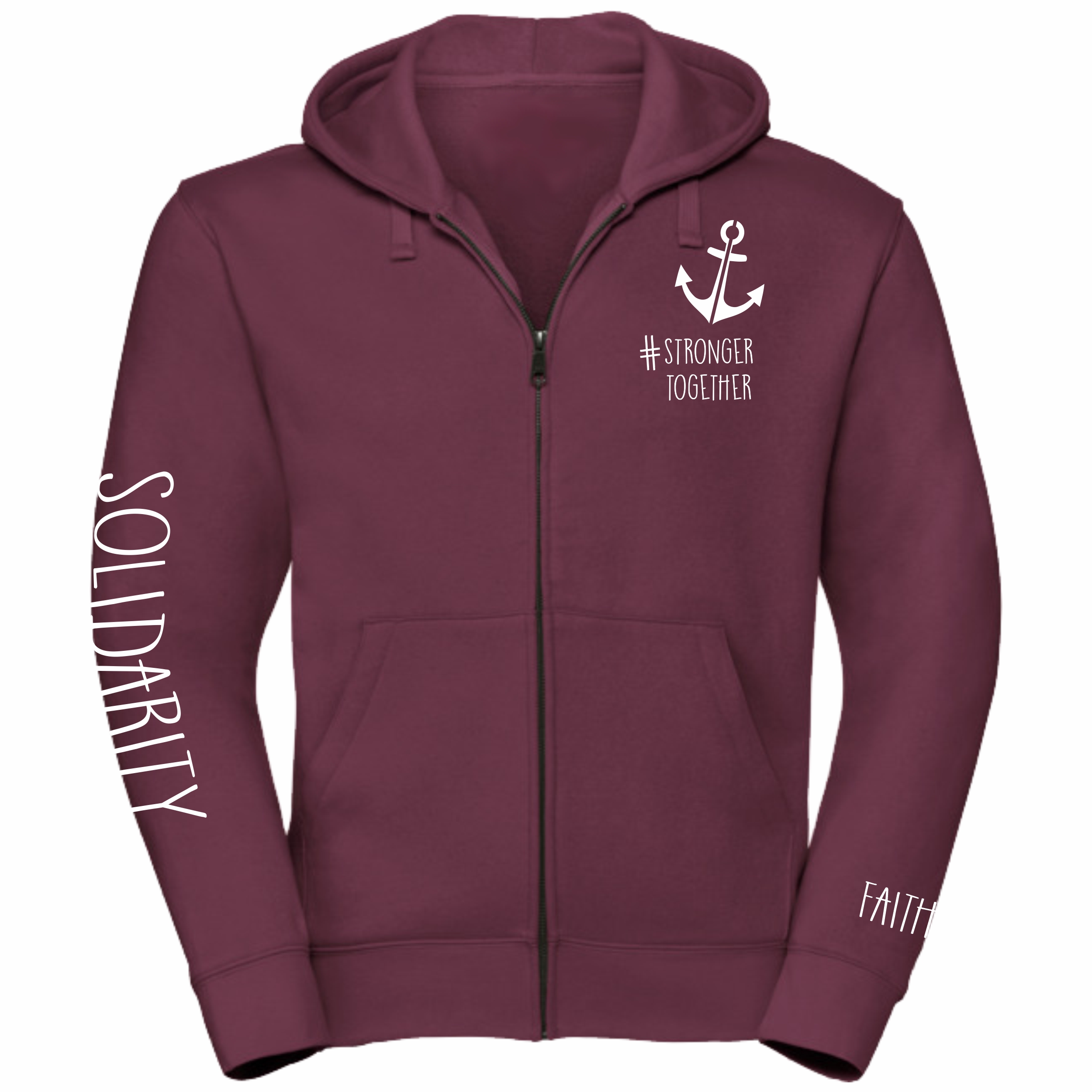 Herren Sweatjacke - #strongertogether burgund XS
