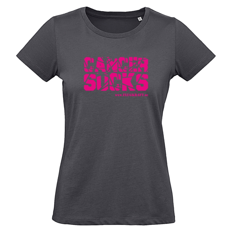 Damen T-Shirt - Cancer Sucks dunkelgrau 2XL