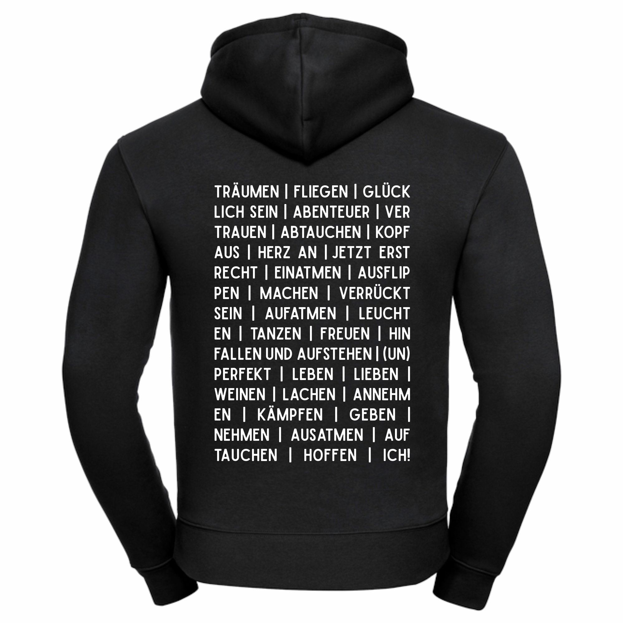 Herren Hoodie - ICH! schwarz 4XL