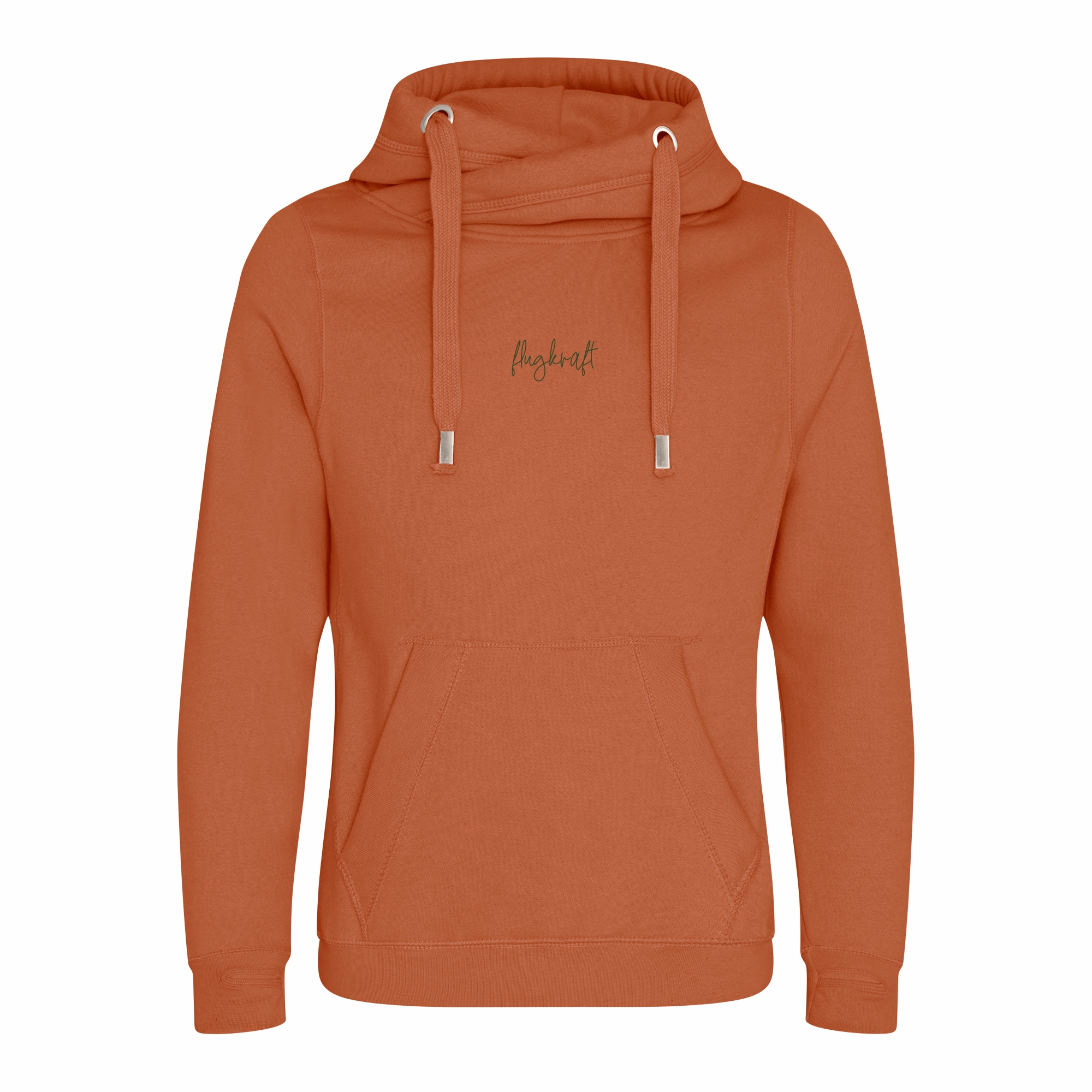 Unisex Cross Neck Hoodie - Flugkraft Schriftzug ginger XXL