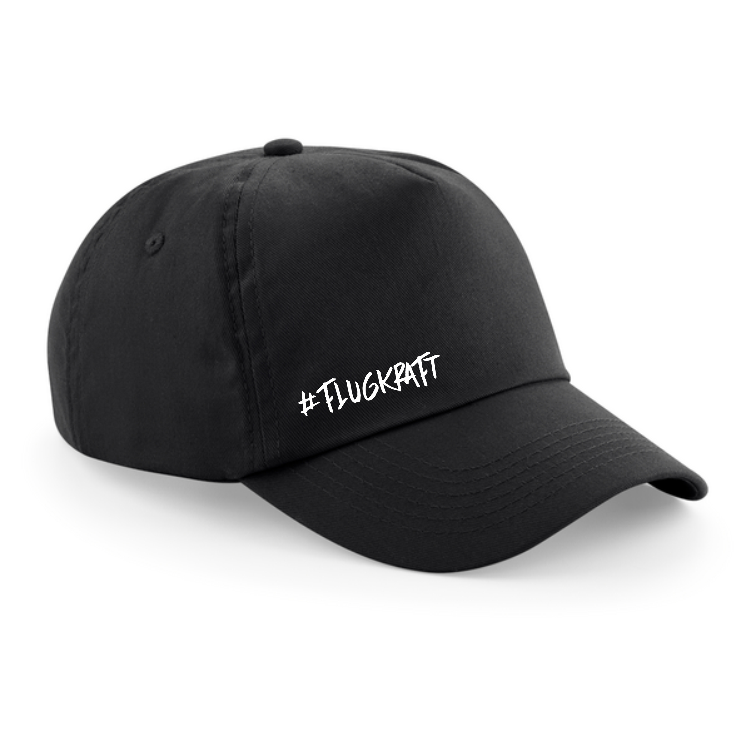 5 Panel Cap - #flugkraft schwarz