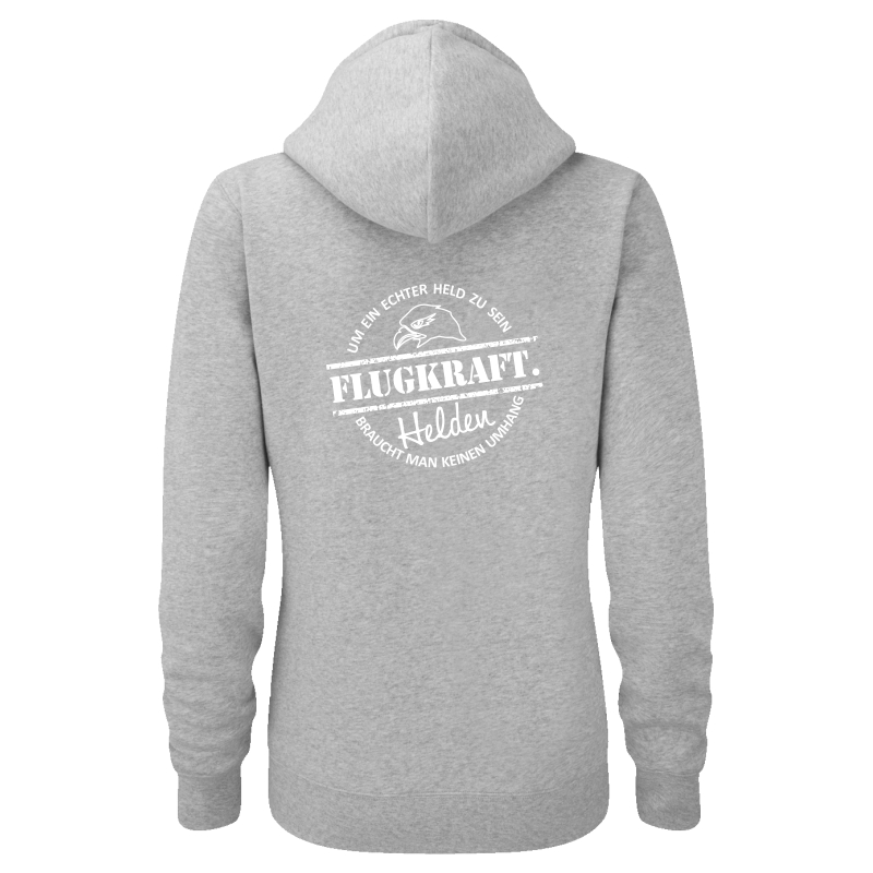 Damen Sweatjacke - Helden Button grau M