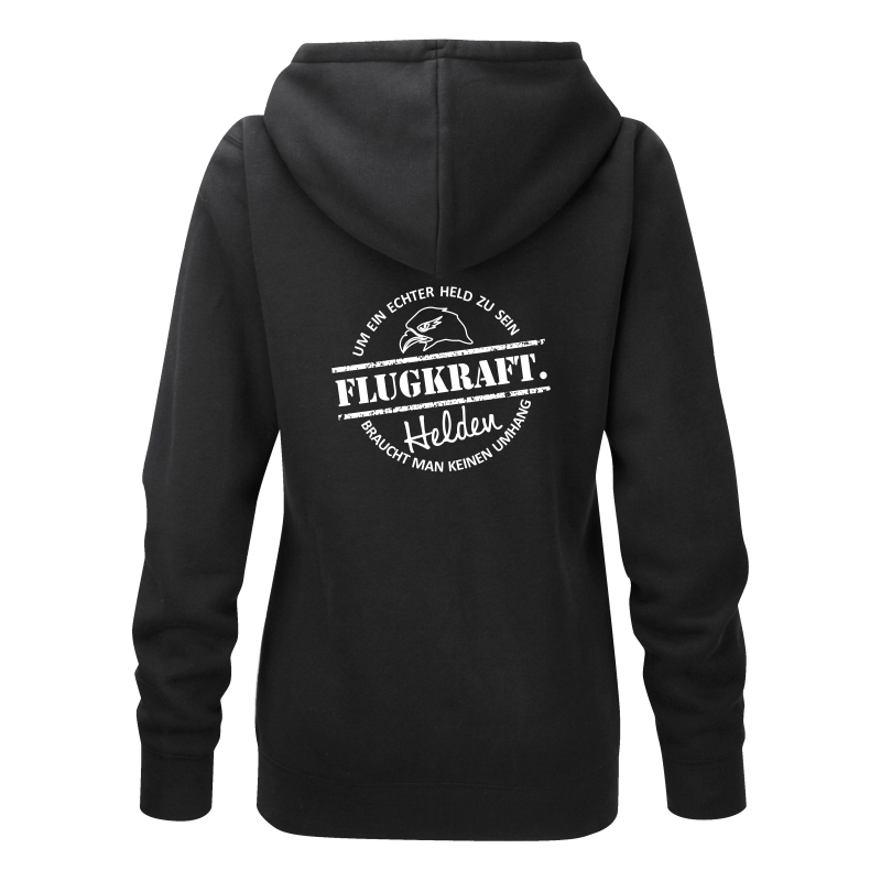 Damen Sweatjacke - Helden Button schwarz L