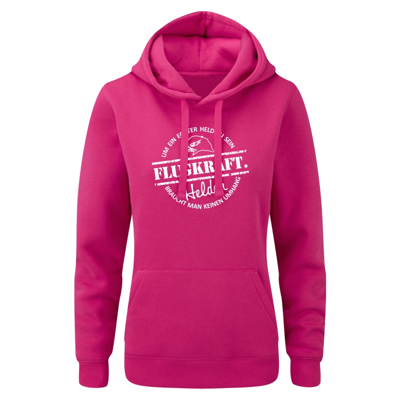 Damen Hoodie - Helden Button pink XL