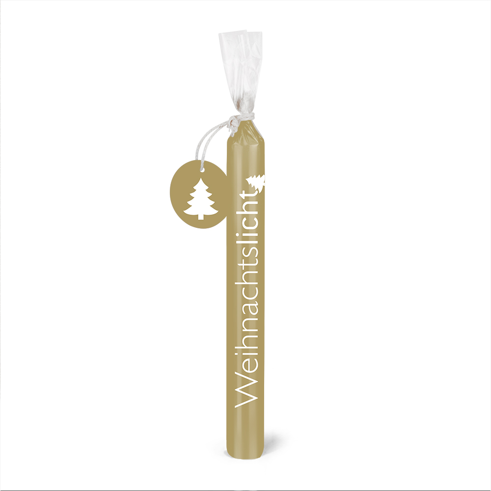 Wünschelicht - Weihnachtslicht gold - Kerze