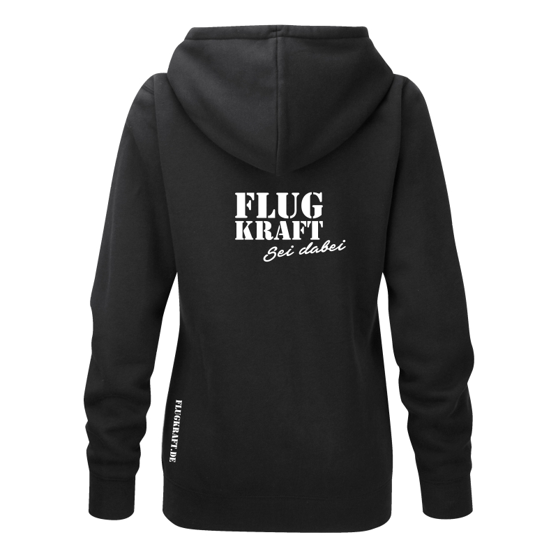 Damen Hoodie - Helden Button schwarz XL