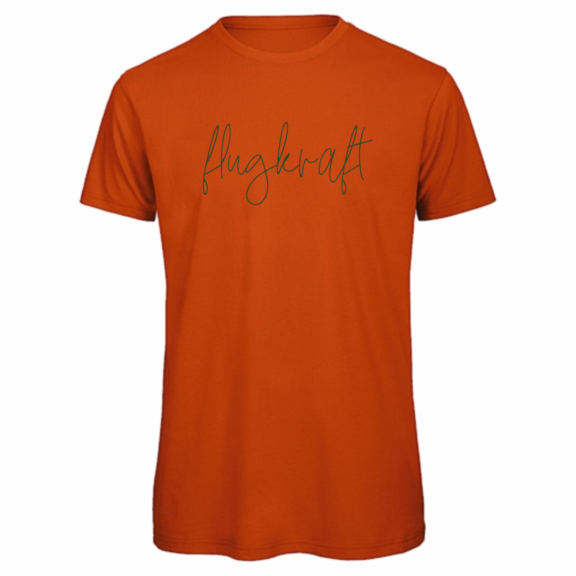 Herren T-Shirt - Flugkraft Schriftzug orange 3XL