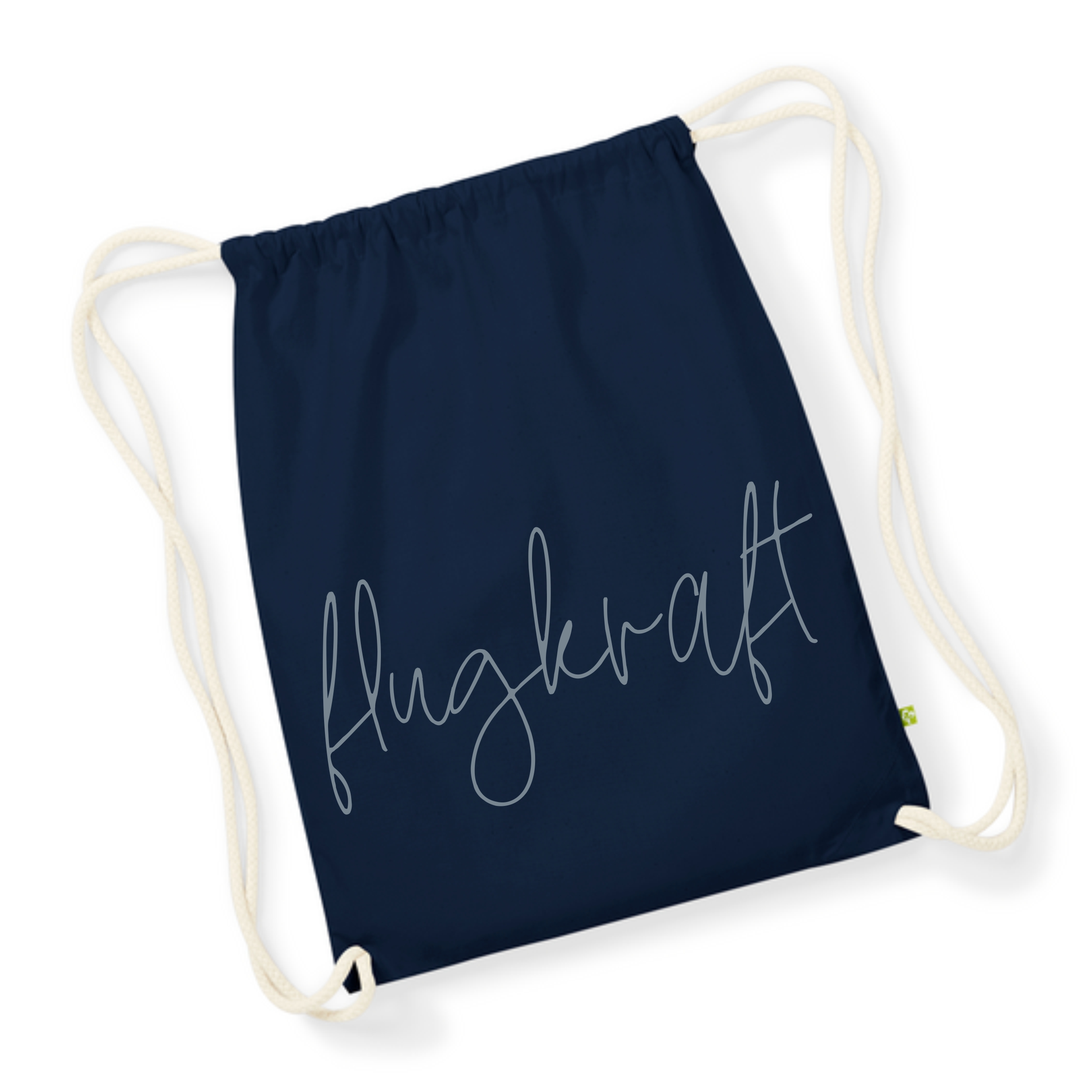 Turnbeutel - Flugkraft Schriftzug dunkelblau