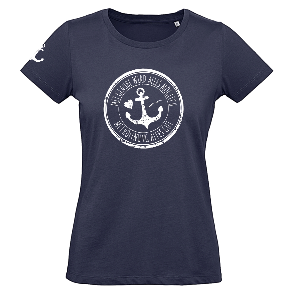 Damen T-Shirt - Anker dunkelblau 2XL