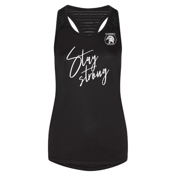 Damen Sport Top - Stay Strong schwarz